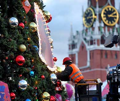 Монтаж больших ёлок в Чебоксарах
